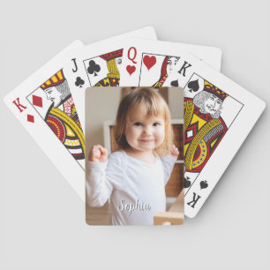 Foto und Schriftname Ihres Kindes Spielkarten