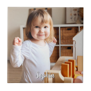 Foto und Schriftname Ihres Kindes, Vs 2 Fliese