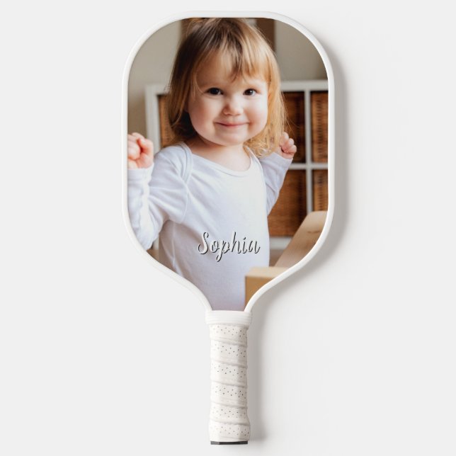 Foto und Skriptname Ihres Kindes Pickleball Schläger (Vorderseite)