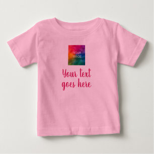 Foto- und Skripttext Trendy Template Pink Baby T-shirt