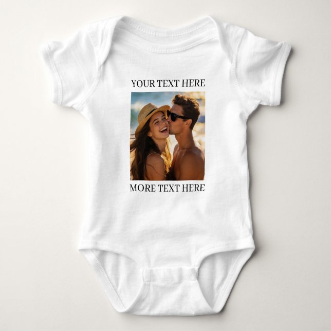 Foto und Text Baby Strampler (Vorderseite)