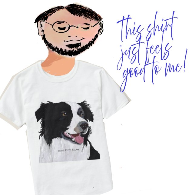 Foto und Text-Border-Collie personalisieren T-Shirt (Von Creator hochgeladen)
