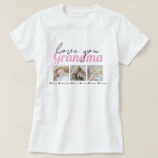 Foto und Text Großma Custom Personalisiert T-Shirt (Design vorne)