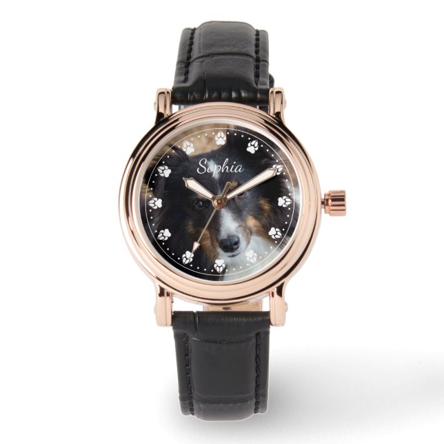 Foto und Text Ihres Hauses und Farbstift-Uhr Armbanduhr (Vorderseite)