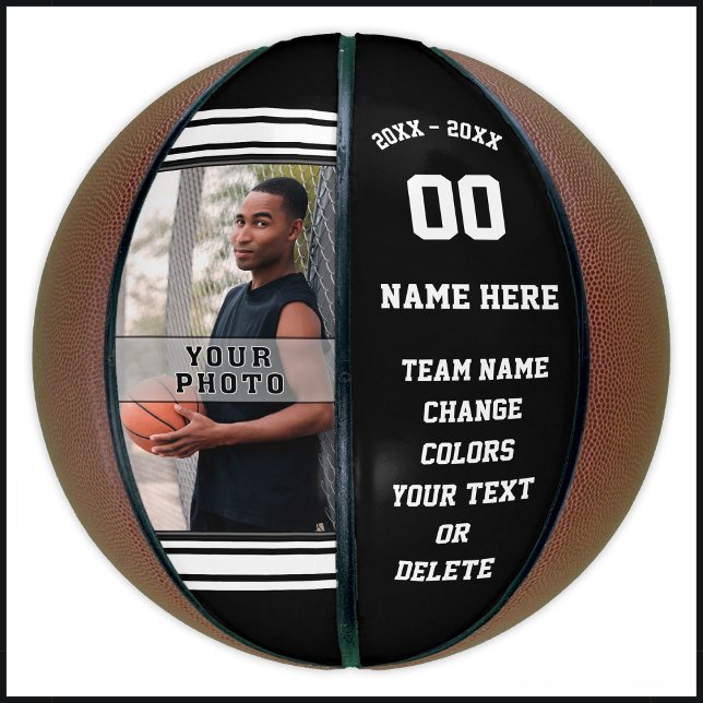 Foto und Text Personalisiert Basketball Ihre Farbe (Personalized and Photo Basketball. Best Senior Night Basketball Gifts. Photo basketballs. Basketball)