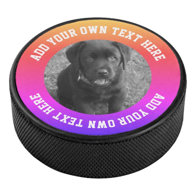 Foto und Text Personalisiert einzigartig Eishockey Puck (3/4)