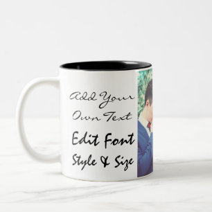 Foto und Text Zweifarbige Tasse