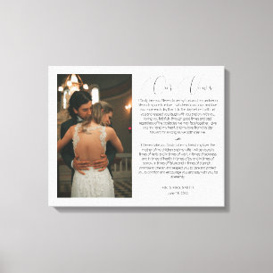 Foto und Vows zum Geburtstag von Hochzeiten Leinwanddruck