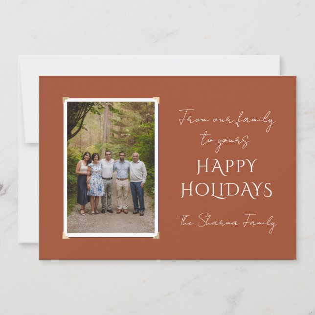 Foto und Weihnachtsgrüße Feiertagskarte (Vorderseite)