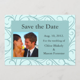 Foto und Wirbel Save the Date (Aqua)