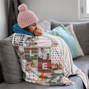 Foto-Uni für Retro-Patchwork-Effekt Quilt Fleecedecke