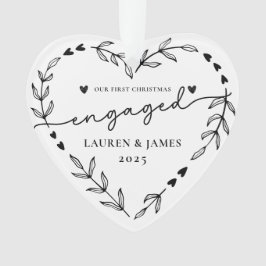 Foto Unser erster Verlobter Weihnachtskranz Ornament