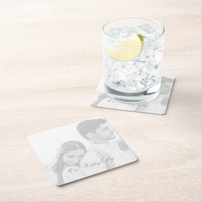 Foto Unser Hochzeitsempfang Rechteckiger Pappuntersetzer (Vor Ort)