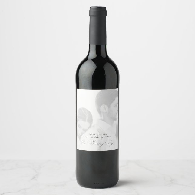 Foto Unser Hochzeitstag Wein Geschenk Weinetikett (Vorderseite)
