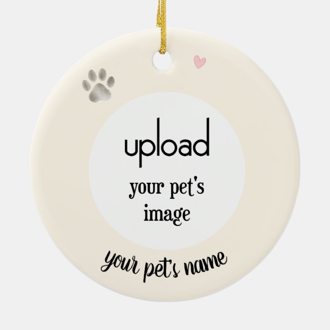 Foto-Upload Haustier-Gedenk-Schmuck Forever Loved Keramik Ornament (Hinten)