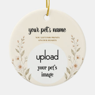 Foto-Upload Haustier-Gedenk-Schmuck – Pfotenabdrüc Keramik Ornament