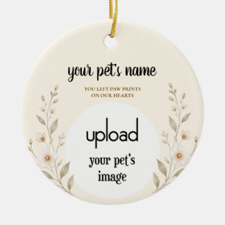 Foto-Upload Haustier-Gedenk-Schmuck – Pfotenabdrüc Keramik Ornament