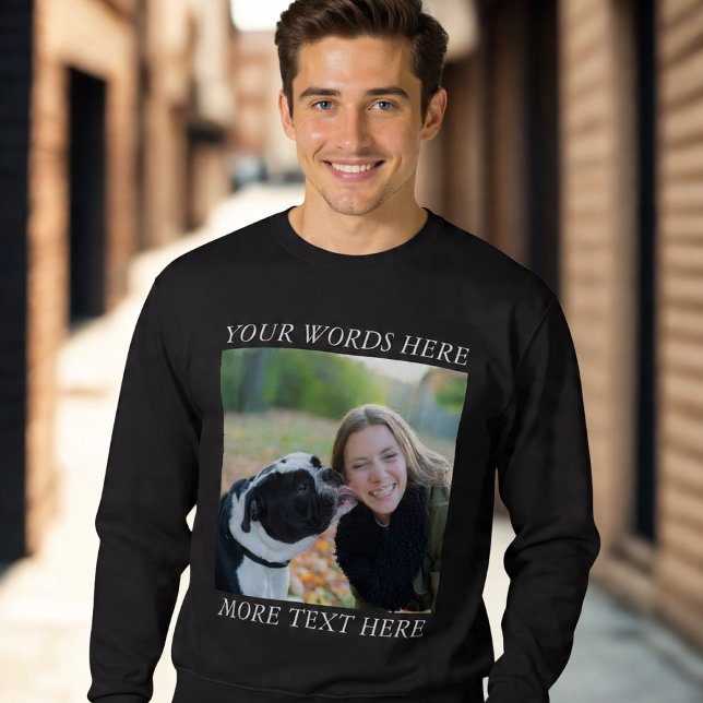 Foto-Upload-Sweatshirt mit individuellem Text Sweatshirt (Von Creator hochgeladen)