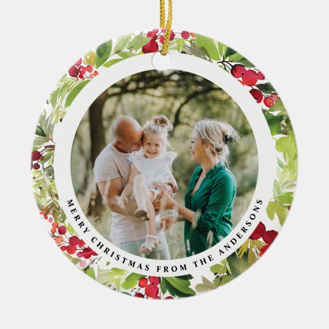 Foto Urlaub in Rot-Grün Keramik Ornament (Vorne)