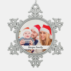 Foto-Urlaubsdekor Schneeflocken Zinn-Ornament