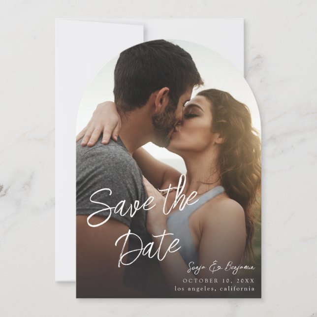 Foto V MOD Chic 4 LG Save the Date Arc Einladung (Vorderseite)