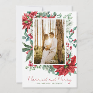 Foto Verheiratet und Frohe Weihnachtskarte Feiertagskarte