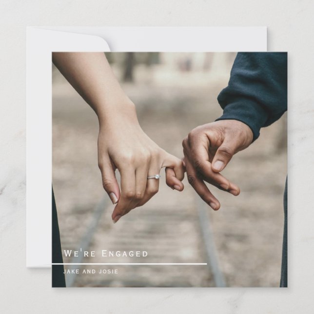 Foto verlobte Ankündigung Party-Karte (Vorderseite)