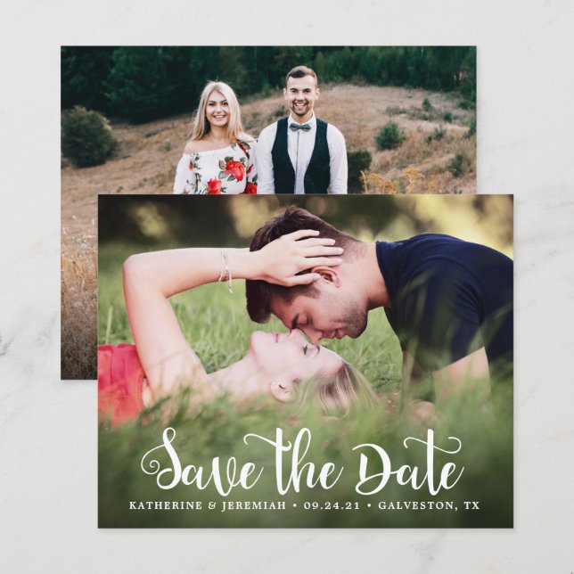 FOTO-Verlobung für Skripte Save the Date (Vorne/Hinten)