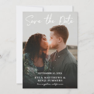 Foto - Vertikal Save the Date und Handschrift Einladung