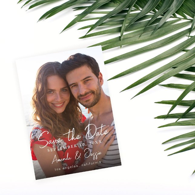 Foto - Vertikales Handschreiben Save the Date 3 Einladung (Von Creator hochgeladen)