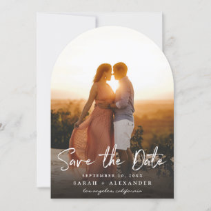 Foto - Vertikales Save the Date und Handschrift 2  Einladung