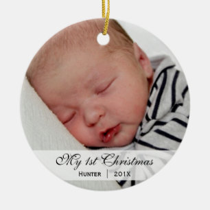 Foto-Verzierung das des Babys erste Weihnachts Keramik Ornament
