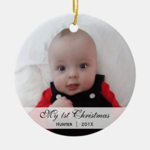 Foto-Verzierung das   des Babys erste Weihnachts Keramikornament