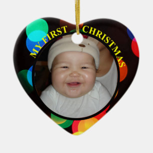 Foto-Verzierung des Babys erste Weihnachts Keramik Ornament