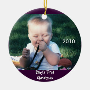 Foto-Verzierung des Babys erste Weihnachts Keramik Ornament