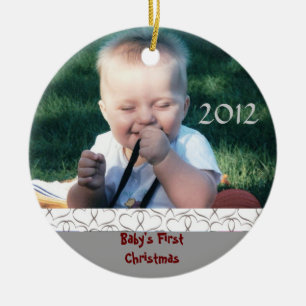 Foto-Verzierung des Babys erste Weihnachts Keramikornament
