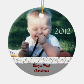 Foto-Verzierung des Babys erste Weihnachts Keramikornament