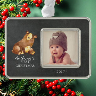 Foto-Verzierung des Bärn-Jungen-Babys 1. Rahmen-Ornament Silber
