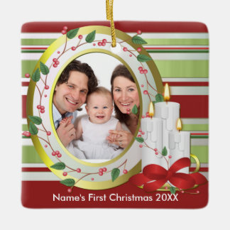 Foto-Verzierung des personalisierten Babys erste Keramikornament