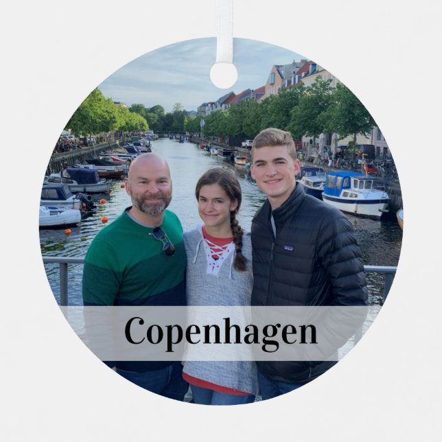 Foto-Verzierung nach Maß - Geschenk für Reisende Ornament Aus Metall (Vorderseite)