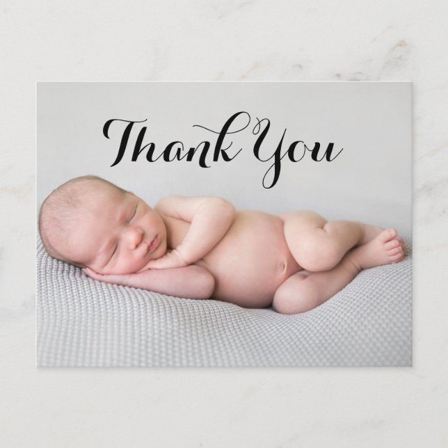 Foto Vielen Dank Baby Birth Ankündigung Postcard Postkarte (Vorderseite)