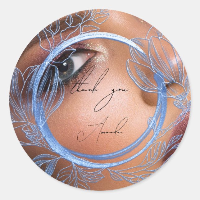 Foto Vielen Dank, dass Sie Magnolia Floral Elegant Runder Aufkleber (Vorderseite)