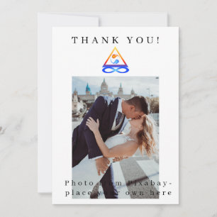 Foto Vielen Dank für Ihre Hochzeit-Karte-Zwei-Flam Einladung