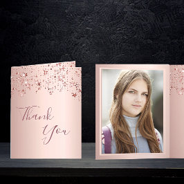 Foto Vielen Dank Geburtstag Rose Gold tropfende St Dankeskarte