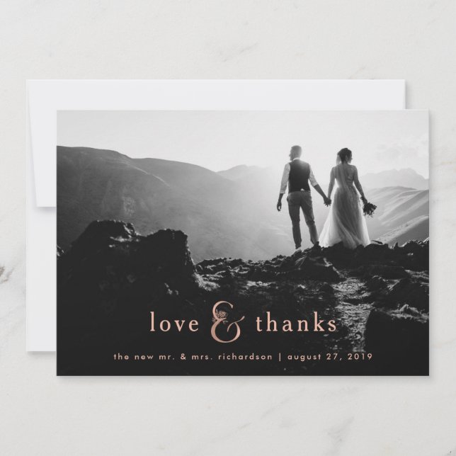 Foto vier des Imitat-Rosen-Goldetzeichen-| danken Dankeskarte (Vorderseite)