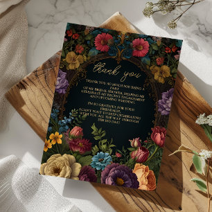 Foto viktorianisch gothisch vintage floral Braut- Dankeskarte