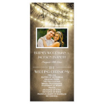 Foto Vintag Country Rustic Tree Hochzeitsprogramme