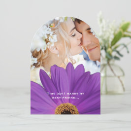 Foto Vintag Damask Lavender Gerber Daisy Wedding Einladung