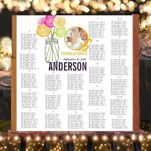 Foto Vintag Modern Mason Jar Sitzplan Poster