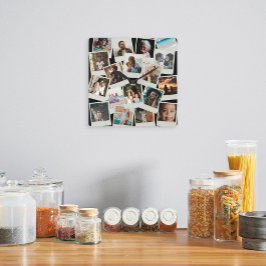 Foto Vintag Snapshots Quadratische Wanduhr